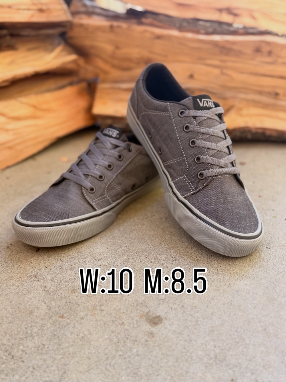 Vans Gray Canvas Low-Top Sneakers